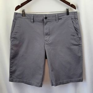 Hurley Flat Front Chino Shorts Gray Size 32